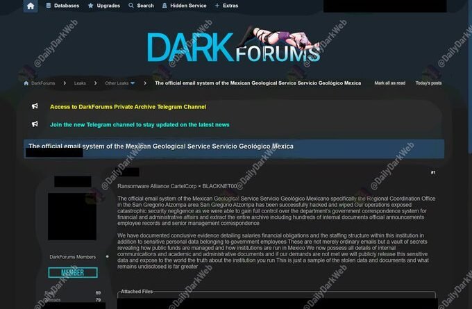 Hackeado el sistema de correo electrónico oficial del Servicio Geológico Mexicano (SGM Hackeado el sistema de correo electrónico oficial del Servicio Geológico Mexicano (SGM